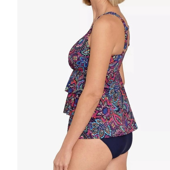 NWT Swim Solutions Womens Floral Tummy Control Tankini Swimsuit - Picture 8 of 9